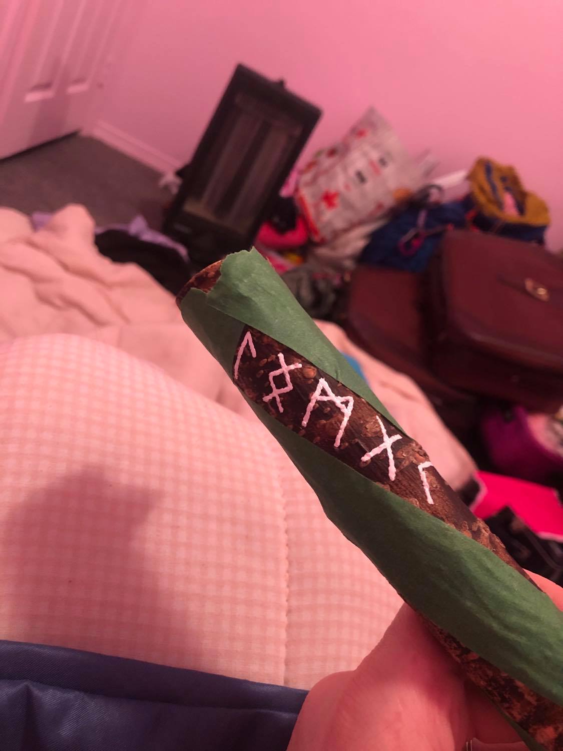 Five runes in, After Laguz, Inguz, Mannaz, Gebo, and Kauna