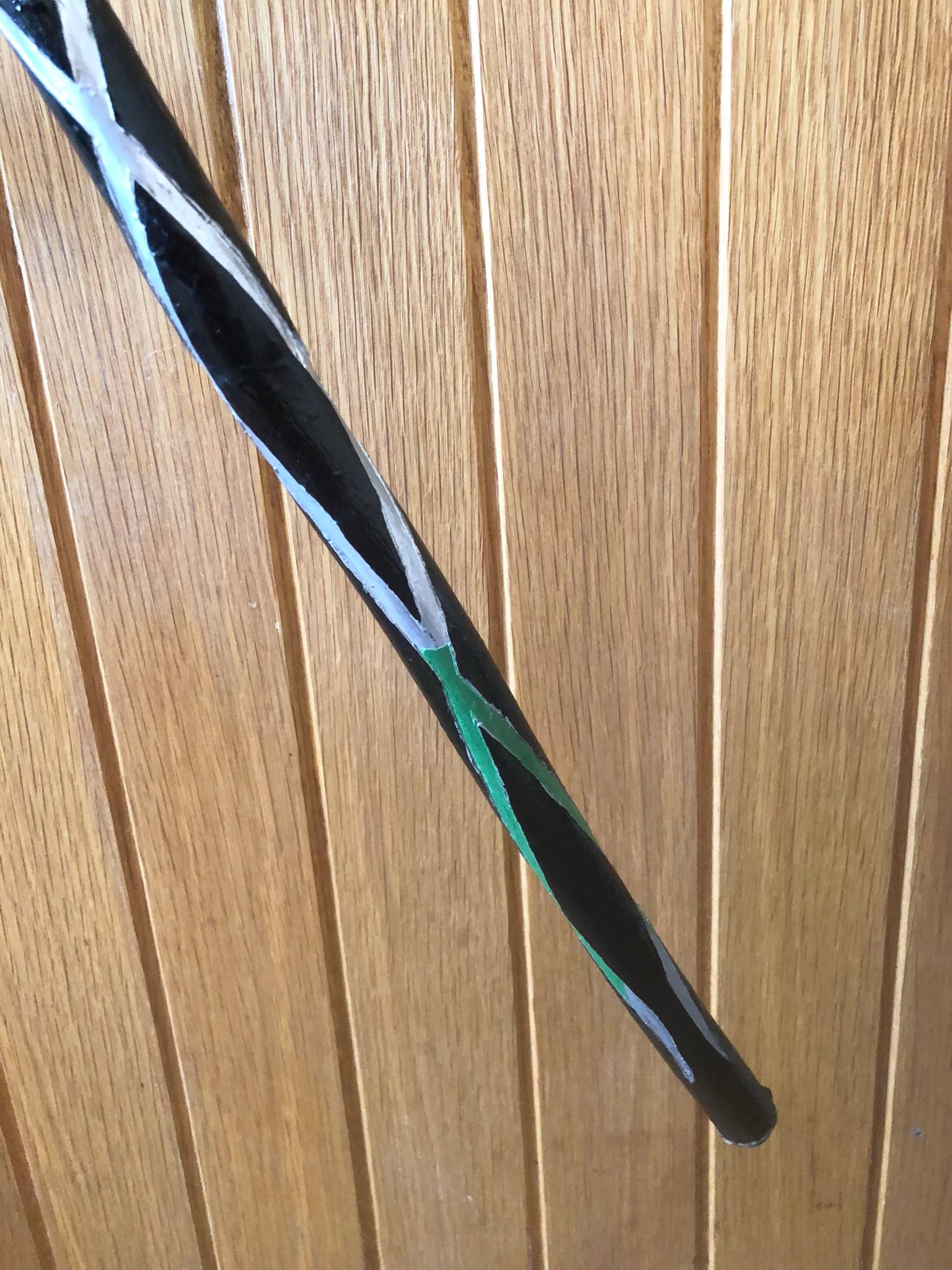 The inner grooves near the base of the Staff, partially filled in with green painters tape.