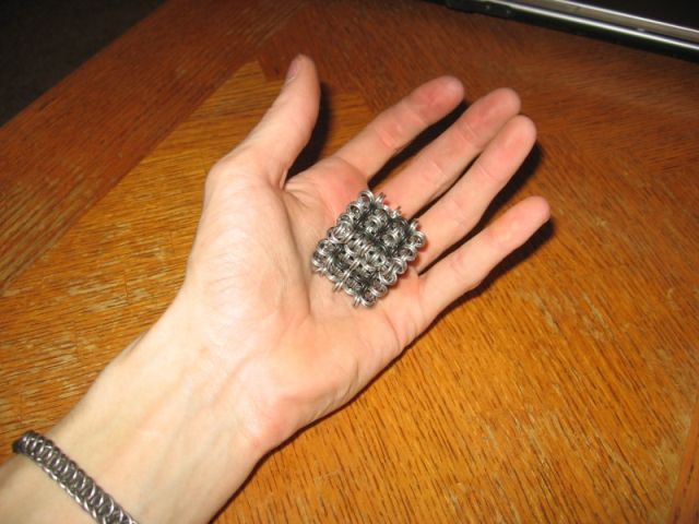 The dice sitting in Kabutroid's hand, overtop of the table. It's several centimeters across.
