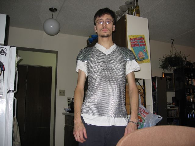 Kabutroid wearing the shirt, with a white tshirt underneath.