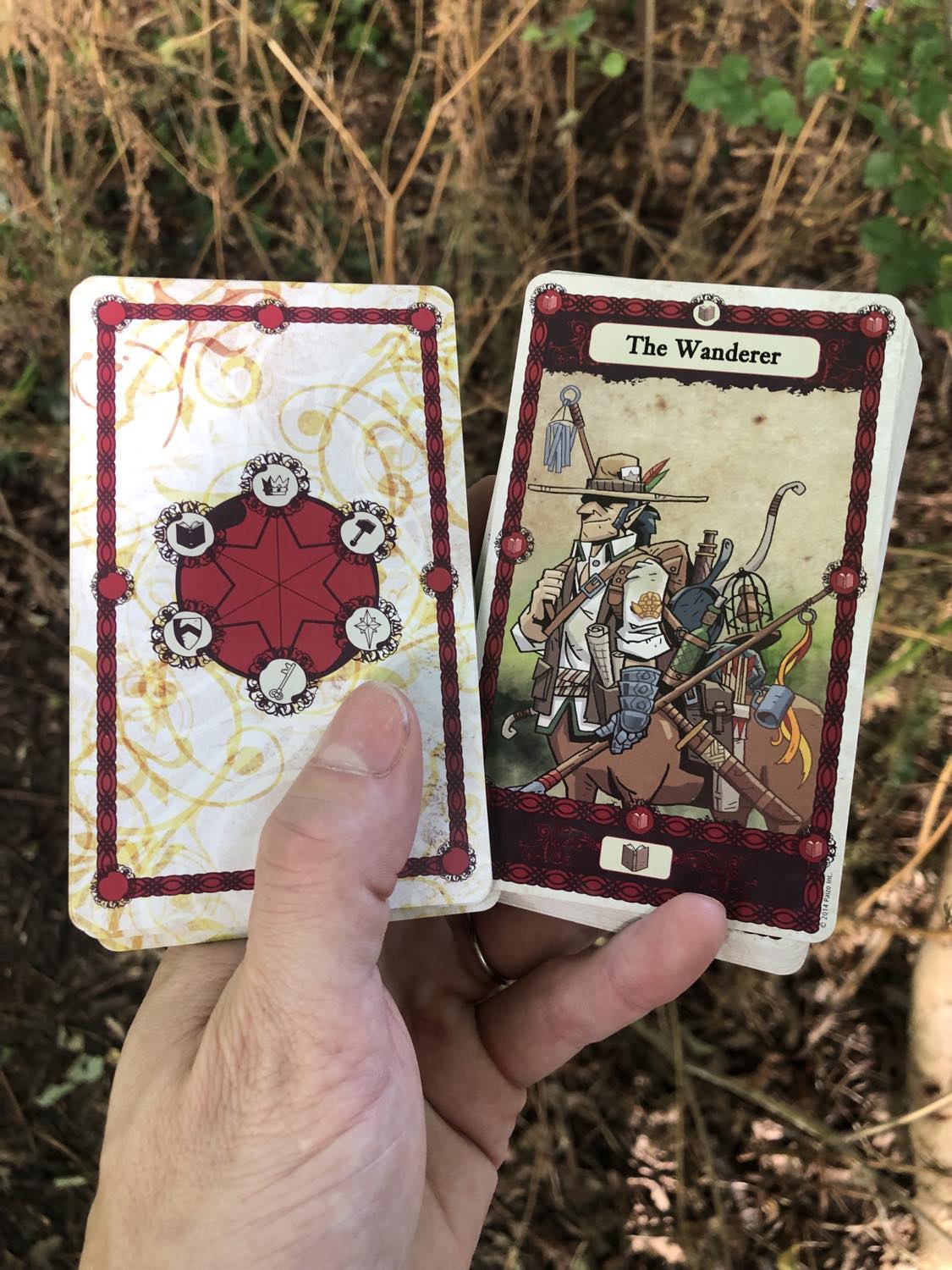 The card for The Wanderer, a random magic item! Oh nice, that's pretty epic!