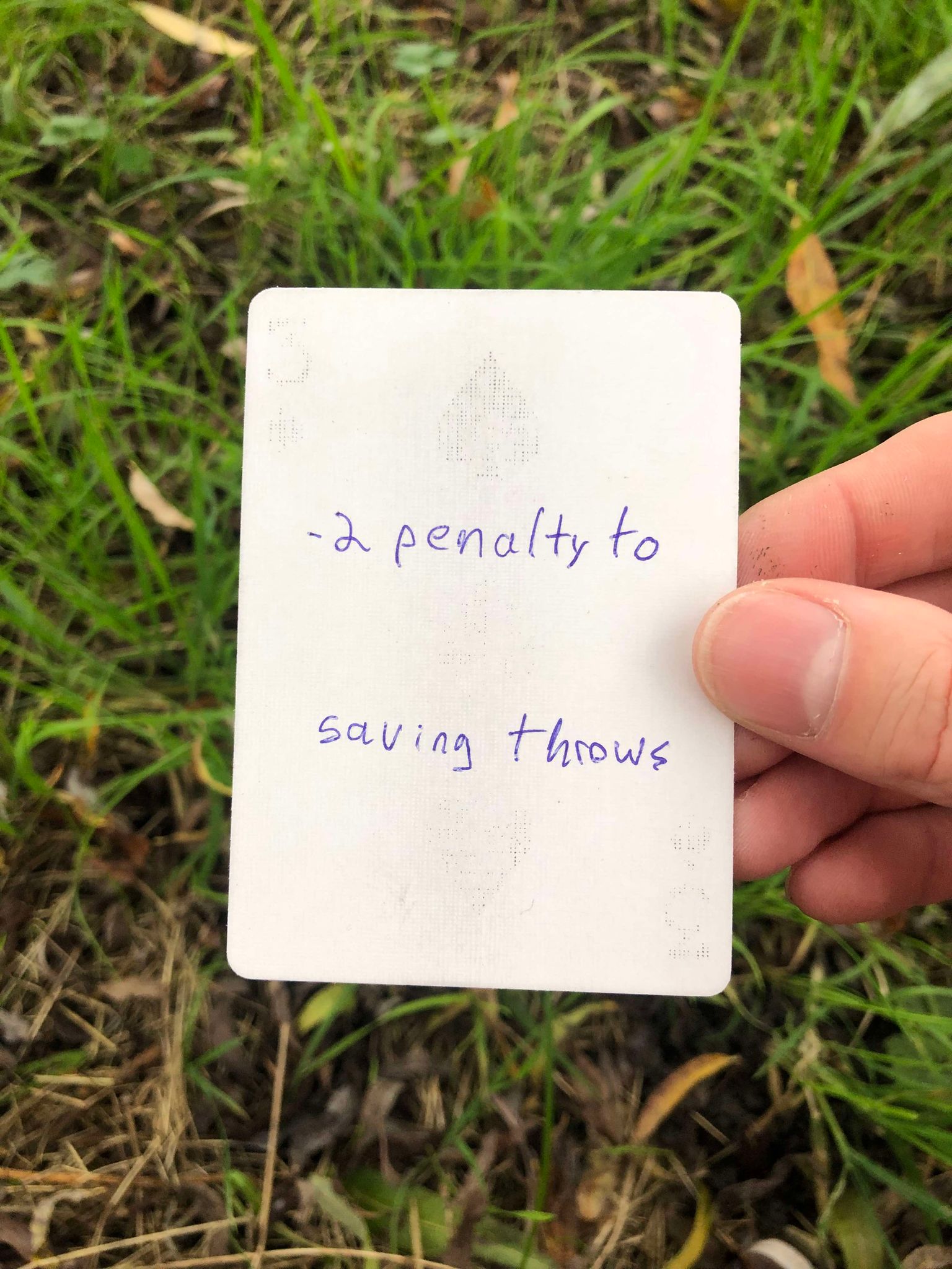The card drawn in front of you above the grass and leaves, showing you your fate for the next 24 hours.