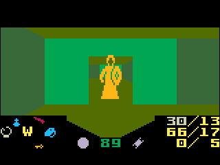 Orange shielded wraith standing in a doorway.